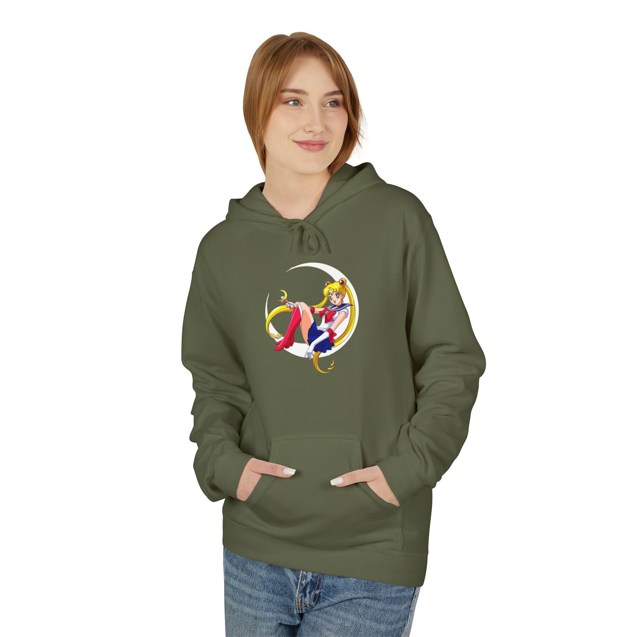 Anime Sailor Moon-Inspired Fleece Hoodie for Fans